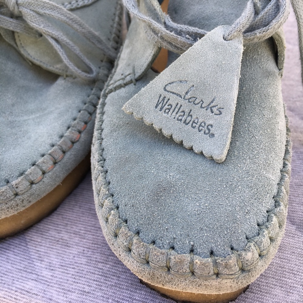 CLARKS ORIGINALS W8 WEAVER SUEDE SHOES - COOL BLUE